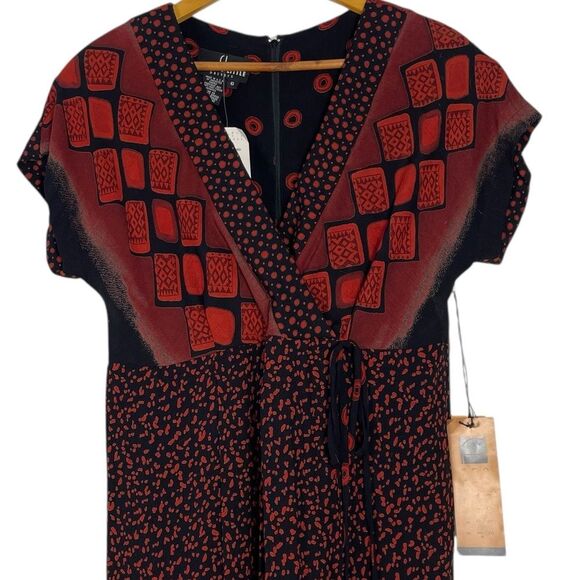 Vintage‎ Carole Little Artsy Jumpsuit Sz 6 NEW Wide Leg Geometric Print Boho - Picture 3 of 11